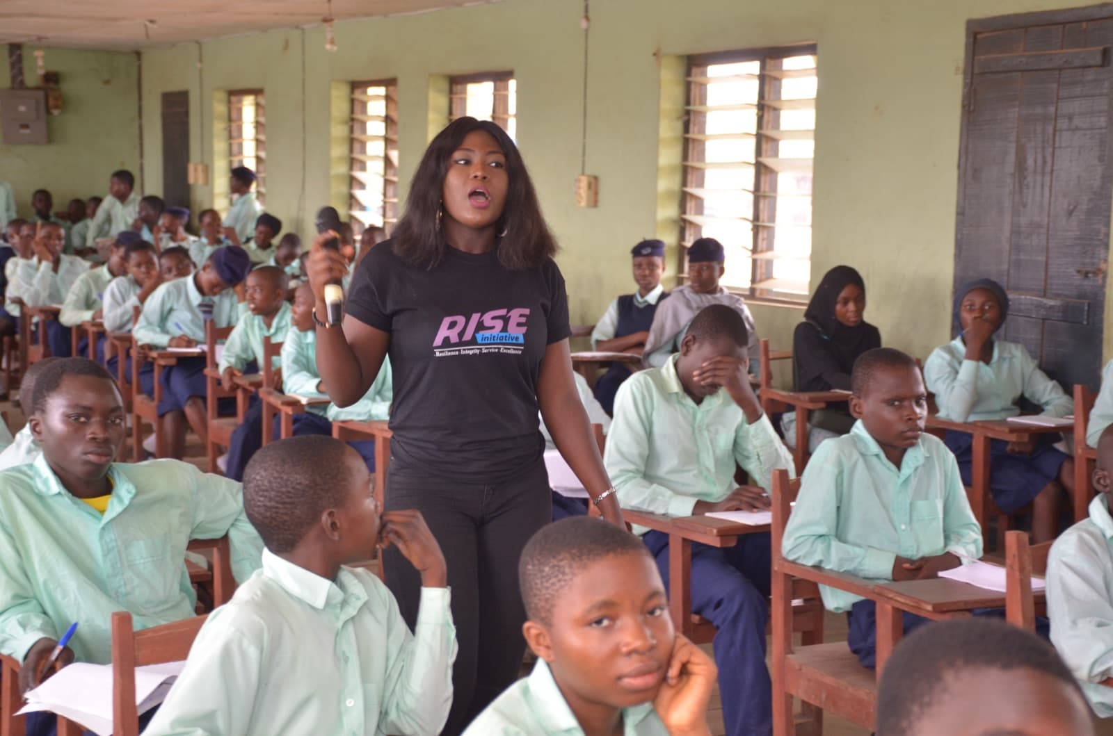 A facilitator addressing the room at the 2019 bootcamp, Aatan Baptist Comprehensive High School.